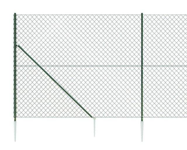 vidaXL 金網フェンス スパイクアンカー付き グリーン 1.6x10 mハードウェアフェンス&バリアフェンスパネル(代引不可)【送料無料】_3