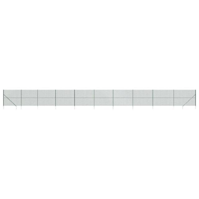 vidaXL 金網フェンス スパイクアンカー付き グリーン 1.6x25 mハードウェアフェンス&バリアフェンスパネル(代引不可)【送料無料】