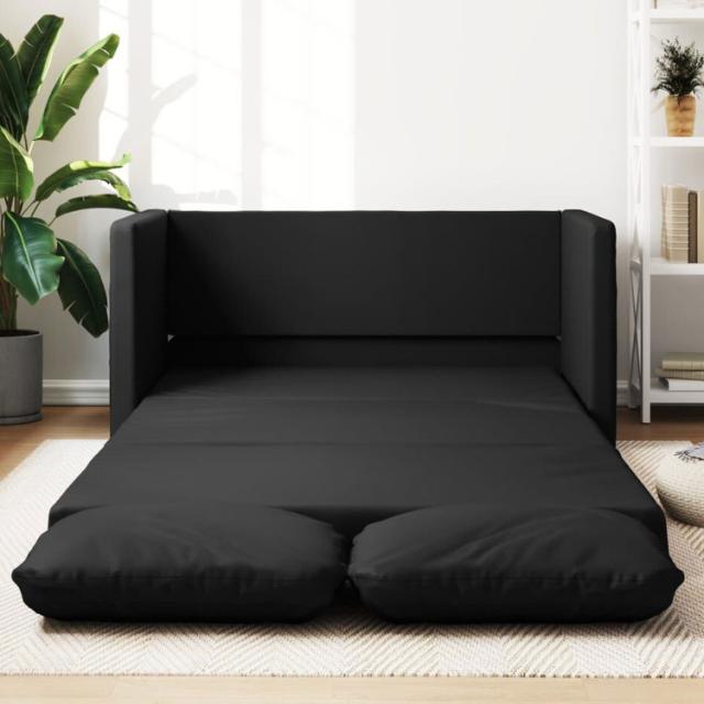 vidaXL ソファベッド 2-in-1 ブラック 112x174x55 cm 合成皮革家具ソファ(代引不可)【送料無料】