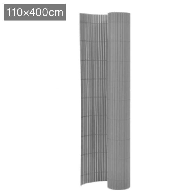 vidaXL ガーデンフェンス 両面タイプ 110x400 cm グレーハードウェアフェンス&バリアフェンスパネル(代引不可)【送料無料】