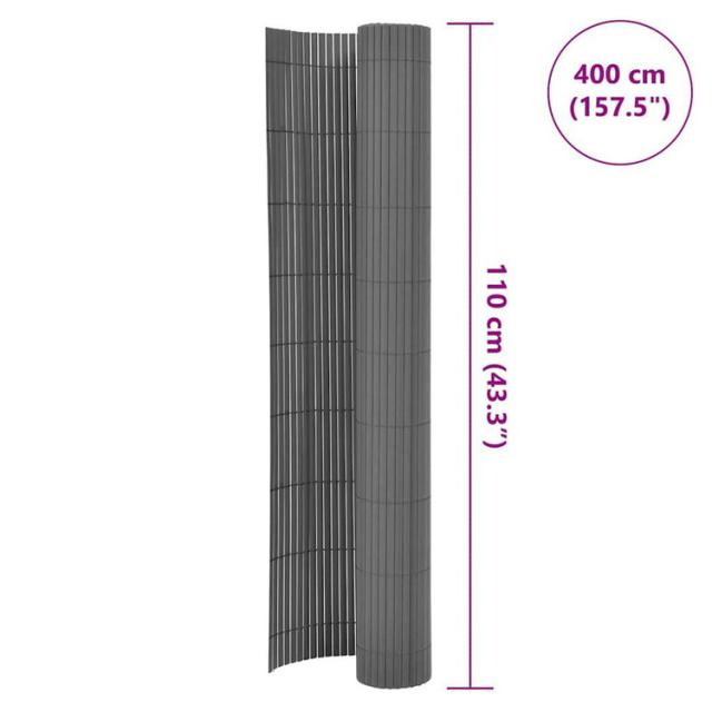 vidaXL ガーデンフェンス 両面タイプ 110x400 cm グレーハードウェアフェンス&バリアフェンスパネル(代引不可)【送料無料】_5
