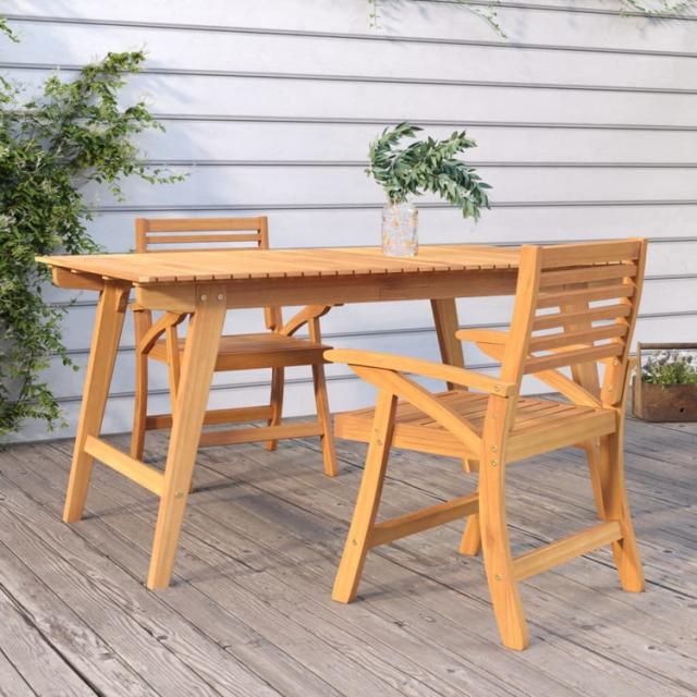 vidaXL ガーデンチェア 2点 58x58x87 cm アカシア無垢材家具アウトドア家具屋外椅子アウトドアベンチチェア(代引不可)【送料無料】_1