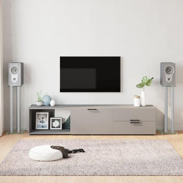 vidaXL スピーカースタンド 2点 シルバー 強化ガラス 柱3本デザイン電子機器オーディオオーディオアクセサリースピーカーアクセサリスピーカースタンド・マウント(代引不可)【送料無料】_1