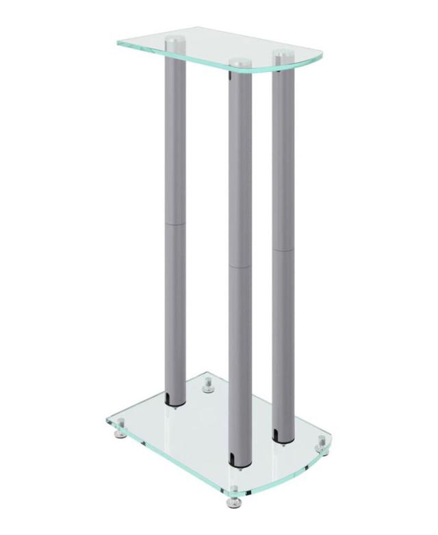 vidaXL スピーカースタンド 2点 シルバー 強化ガラス 柱3本デザイン電子機器オーディオオーディオアクセサリースピーカーアクセサリスピーカースタンド・マウント(代引不可)【送料無料】_2