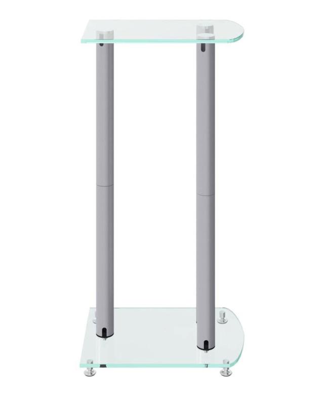 vidaXL スピーカースタンド 2点 シルバー 強化ガラス 柱3本デザイン電子機器オーディオオーディオアクセサリースピーカーアクセサリスピーカースタンド・マウント(代引不可)【送料無料】_3