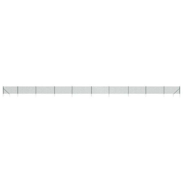 vidaXL 金網フェンス スパイクアンカー付き グリーン 1x25 mハードウェアフェンス&バリアフェンスパネル(代引不可)【送料無料】