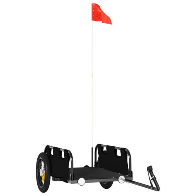 vidaXL 自転車用トレーラー ブラック オックスフォード生地&鉄スポーツグッズアウトドアレクリエーションサイクリング自転車用アクセサリ自転車トレーラー(代引不可)【送料無料】