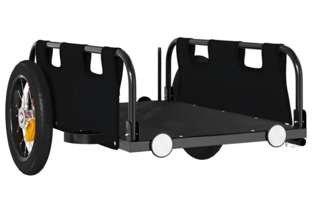 vidaXL 自転車用トレーラー ブラック オックスフォード生地&鉄スポーツグッズアウトドアレクリエーションサイクリング自転車用アクセサリ自転車トレーラー(代引不可)【送料無料】 vidaXL 自転車用トレーラー ブラック オックスフォード生地&鉄スポーツ