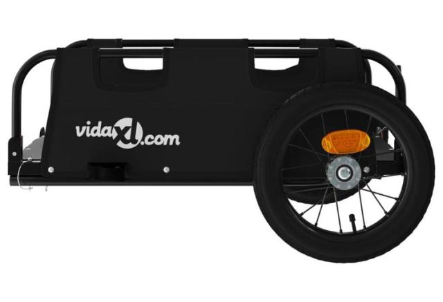 vidaXL 自転車用トレーラー ブラック オックスフォード生地&鉄スポーツグッズアウトドアレクリエーションサイクリング自転車用アクセサリ自転車トレーラー(代引不可)【送料無料】