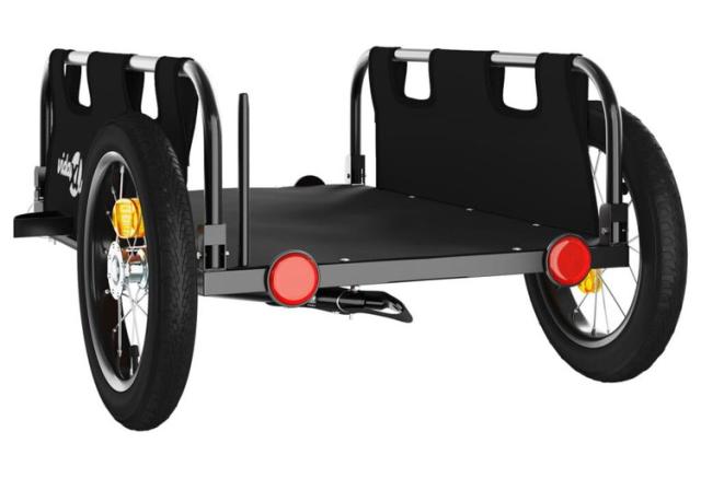 vidaXL 自転車用トレーラー ブラック オックスフォード生地&鉄スポーツグッズアウトドアレクリエーションサイクリング自転車用アクセサリ自転車トレーラー(代引不可)【送料無料】