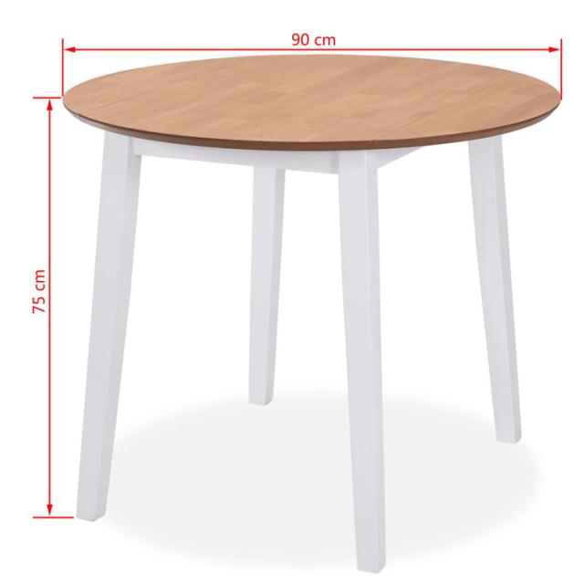 vidaXL ダイニング3点セット MDF ラバーウッド ホワイト 家具 家具セット キッチン ダイニング 家具 Sets(代引不可)【送料無料】_5