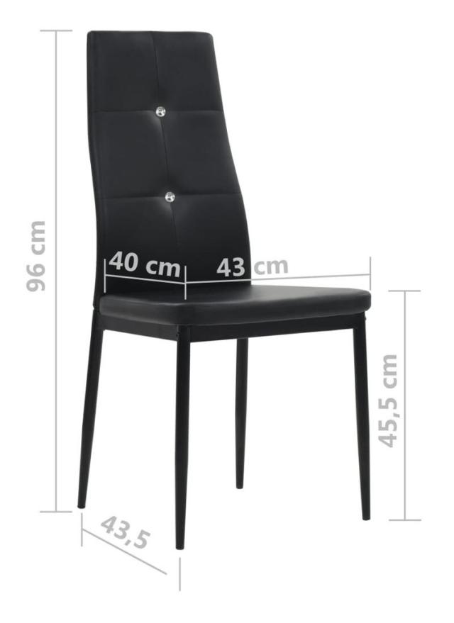 vidaXL ダイニングチェア 2点セット 合成皮革 ブラック 家具 チェア キッチン ダイニングルームチェア(代引不可)【送料無料】_6