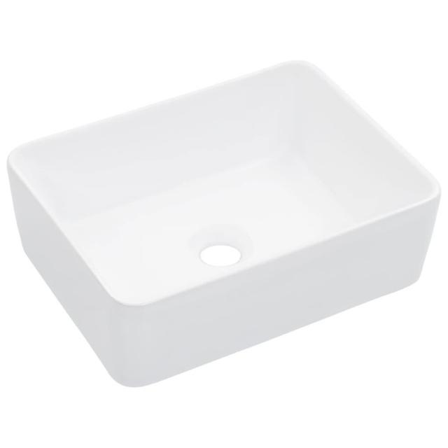 vidaXL 洗面器 40×30×13cm 陶器製 ホワイト ハードウェア 配管 配管器具 シンク 洗面器(代引不可)【送料無料】