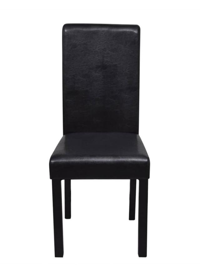 vidaXL ダイニングチェア 4点 合成皮革 ブラック 家具 チェア キッチン ダイニングルームチェア(代引不可)【送料無料】_1
