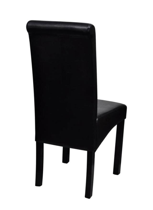 vidaXL ダイニングチェア 4点 合成皮革 ブラック 家具 チェア キッチン ダイニングルームチェア(代引不可)【送料無料】_3