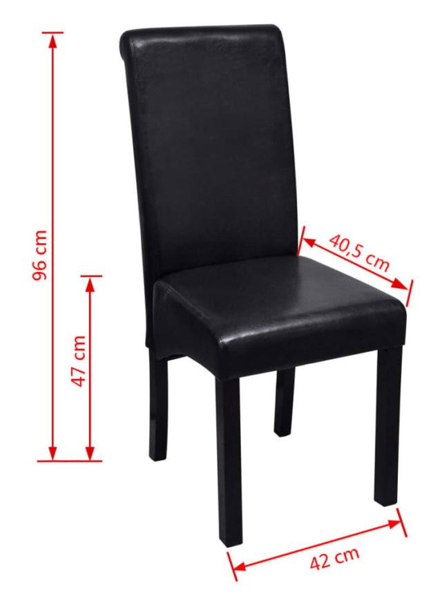 vidaXL ダイニングチェア 4点 合成皮革 ブラック 家具 チェア キッチン ダイニングルームチェア(代引不可)【送料無料】_4