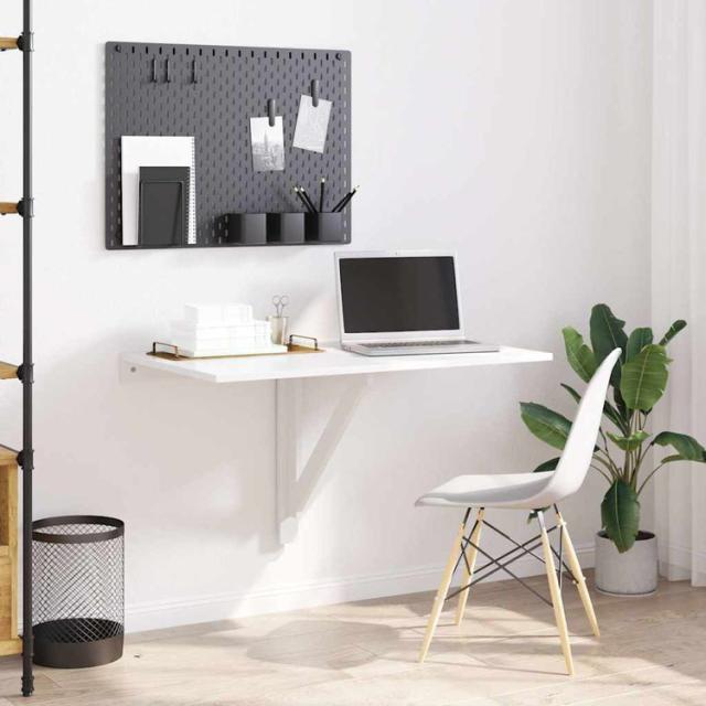 vidaXL 折りたたみ式 ウォールテーブル ホワイト 100×60cm 家具 テーブル 折り畳み式テーブル(代引不可)【送料無料】_1