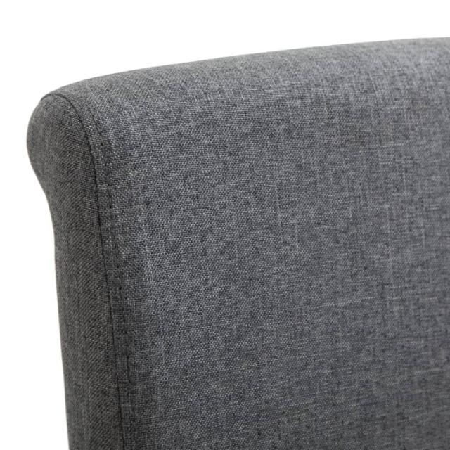 vidaXL ダイニングチェア 4点 グレー 布製 家具 チェア キッチン ダイニングルームチェア(代引不可)【送料無料】_5