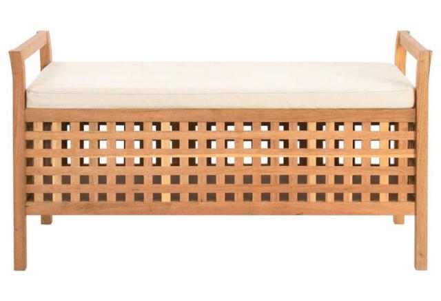 vidaXL 収納ベンチ 93×49×49cm ウォールナット無垢材 家具 ベンチ 倉庫 通路用ベンチ(代引不可)【送料無料】_1