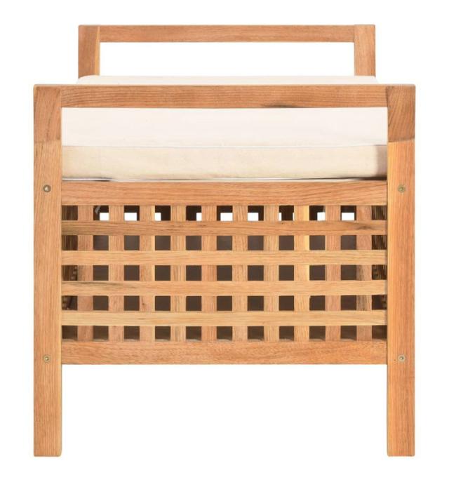 vidaXL 収納ベンチ 93×49×49cm ウォールナット無垢材 家具 ベンチ 倉庫 通路用ベンチ(代引不可)【送料無料】_2