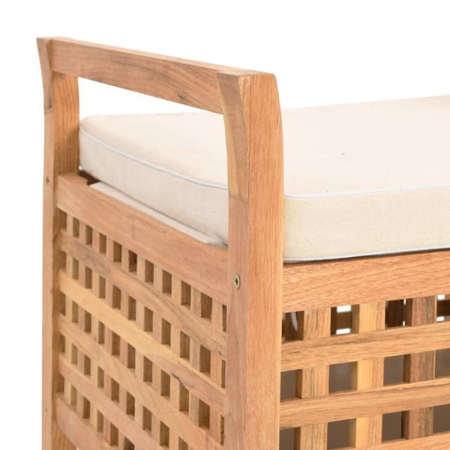 vidaXL 収納ベンチ 93×49×49cm ウォールナット無垢材 家具 ベンチ 倉庫 通路用ベンチ(代引不可)【送料無料】_5