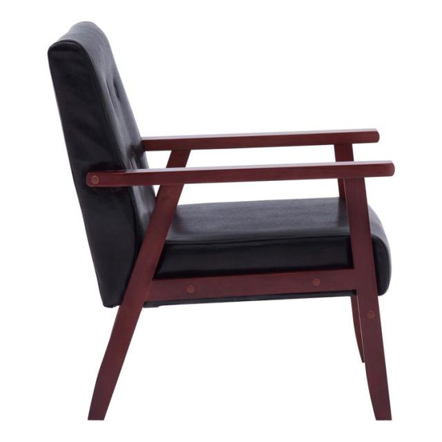 mat　ブラック アームチェア 合成皮革 マネージメントチェアRA 肘パット付き 幅675 奥行720 高さ1115-1195 AI