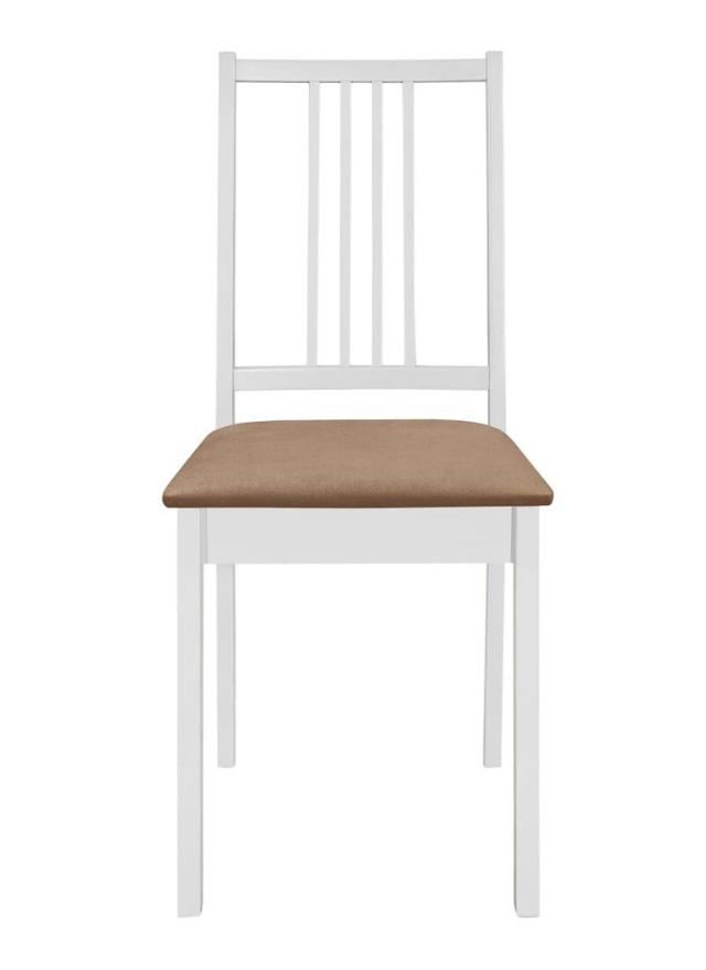 vidaXL ダイニングチェア クッション付き 6点 ホワイト 無垢材 家具 チェア キッチン ダイニングルームチェア(代引不可)【送料無料】