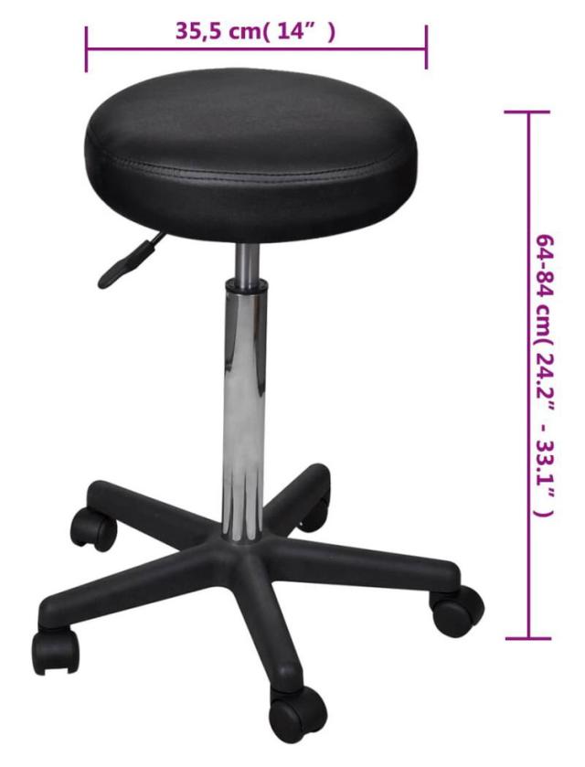 黒い合成皮革スツール 黒い合成皮革スツール