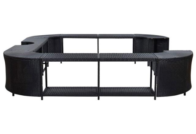 vidaXL 正方形スパサラウンド (浴槽周り家具) ブラック 268×268×55cm ポリラタン製 プール スパ プール スパ用アクセサリー(代引不可)【送料無料】_2