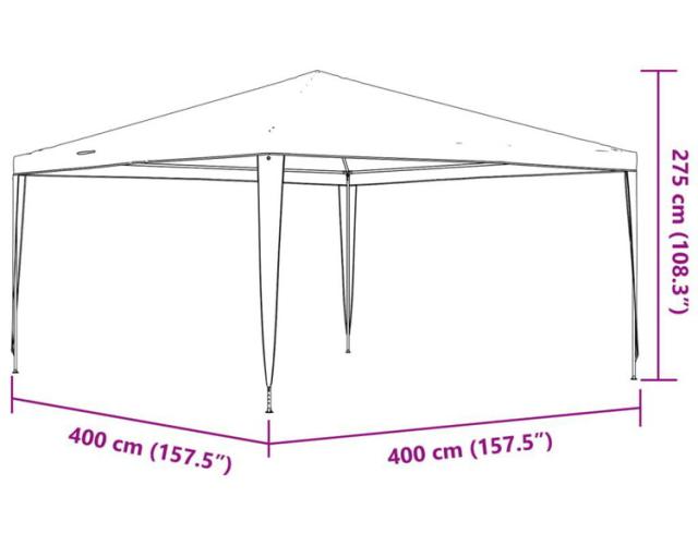 vidaXL パーティーテント 4×4m ブルー 芝 ガーデン アウトドアリビング