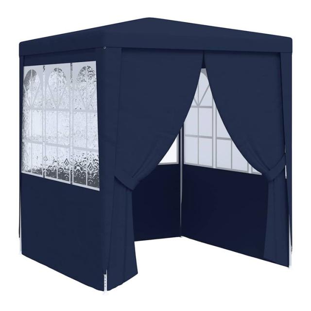 vidaXL プロ仕様 パーティーテント 側壁付き 2×2m ブルー 90g/m[2] 芝