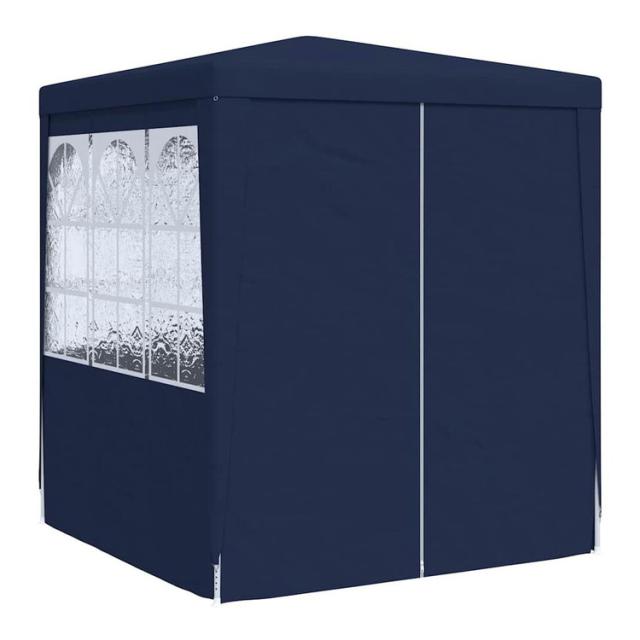 vidaXL プロ仕様 パーティーテント 側壁付き 2.5×2.5m ブルー 90g/m[2] 芝 ガーデン アウトドアリビング アウトドアストラクチャー キャノピー ガゼボ(代引不可)【送料無料】