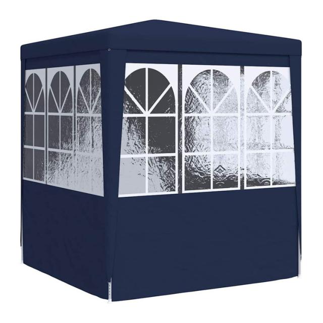 vidaXL プロ仕様 パーティーテント 側壁付き 2.5×2.5m ブルー 90g/m[2] 芝 ガーデン アウトドアリビング アウトドアストラクチャー キャノピー ガゼボ(代引不可)【送料無料】