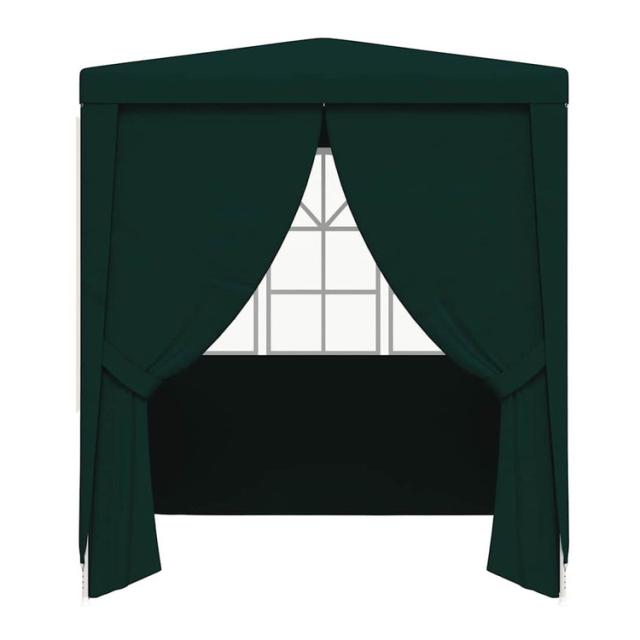vidaXL プロ仕様 パーティーテント 側壁付き 2.5×2.5m グリーン 90g/m[2] 芝 ガーデン アウトドアリビング アウトドアストラクチャー キャノピー ガゼボ(代引不可)【送料無料】
