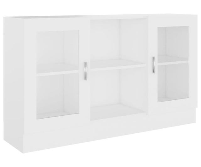vidaXL ガラスキャビネット ホワイト 120×30.5×70cm エンジニアリングウッド 家具 キャビネット 収納 サイドボード(代引不可)【送料無料】_3