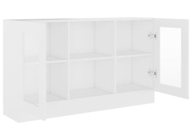 vidaXL ガラスキャビネット ホワイト 120×30.5×70cm エンジニアリングウッド 家具 キャビネット 収納 サイドボード(代引不可)【送料無料】_4