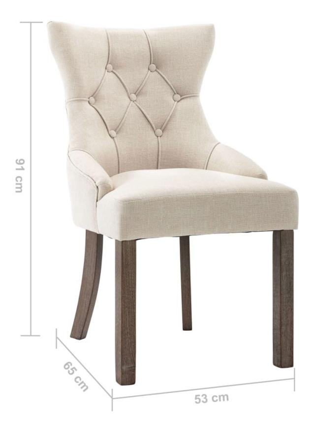 vidaXL ダイニングチェア 4点セット ベージュ 布製 家具 チェア