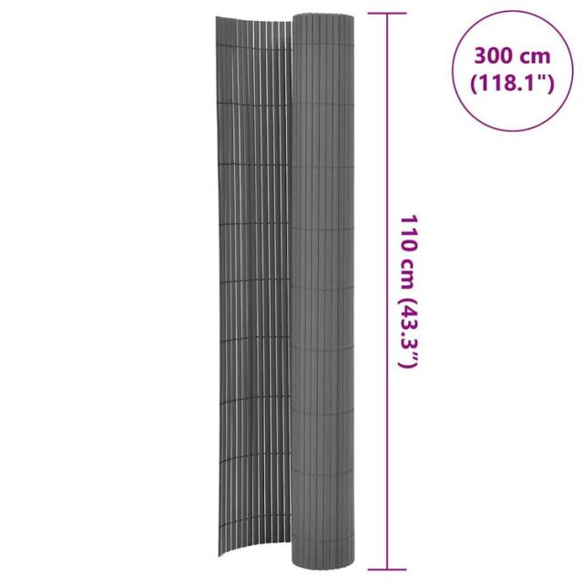 vidaXL ガーデンフェンス 両面タイプ 110×300cm グレー ハードウェア フェンス バリア フェンスパネル(代引不可)【送料無料】_5