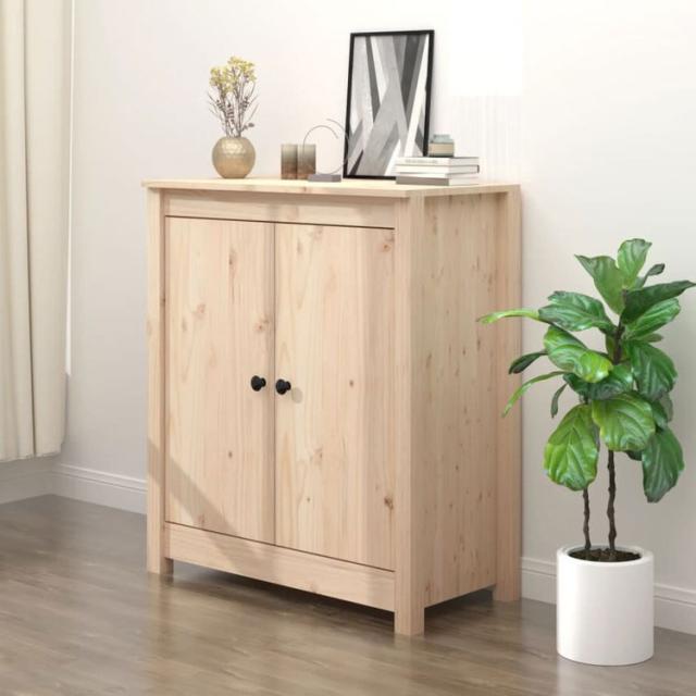 vidaXL サイドボード 70×35×80cm 無垢材 パイン材 家具 キャビネット 収納 サイドボード(代引不可)【送料無料】