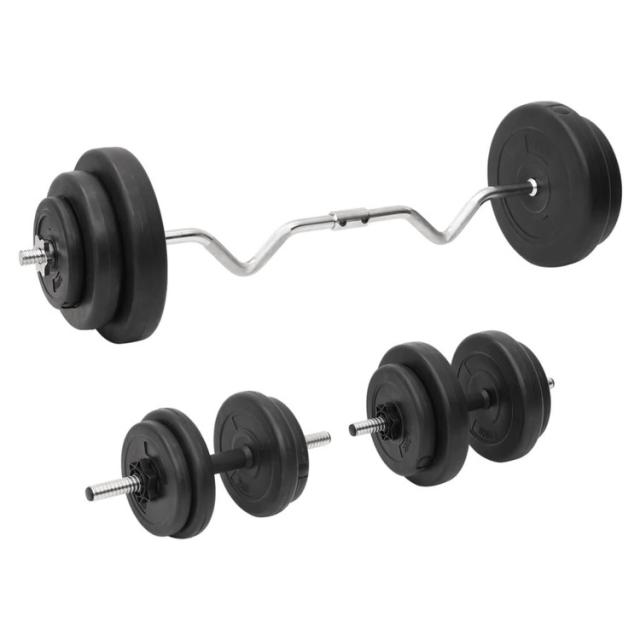 vidaXL カールバーベル ダンベル プレートセット付 60kg スポーツグッズ エクササイズ フィットネス ウエイトリフティング フリーウェイト(代引不可)【送料無料】