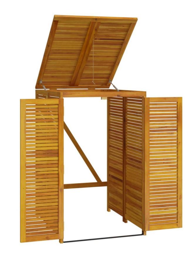 vidaXL シングルゴミ箱 シェッド 70×89×117cm 無垢材アカシア 家事用品 廃棄物処理用品 ごみ箱 廃棄物コンテナ用囲い(代引不可)【送料無料】_4