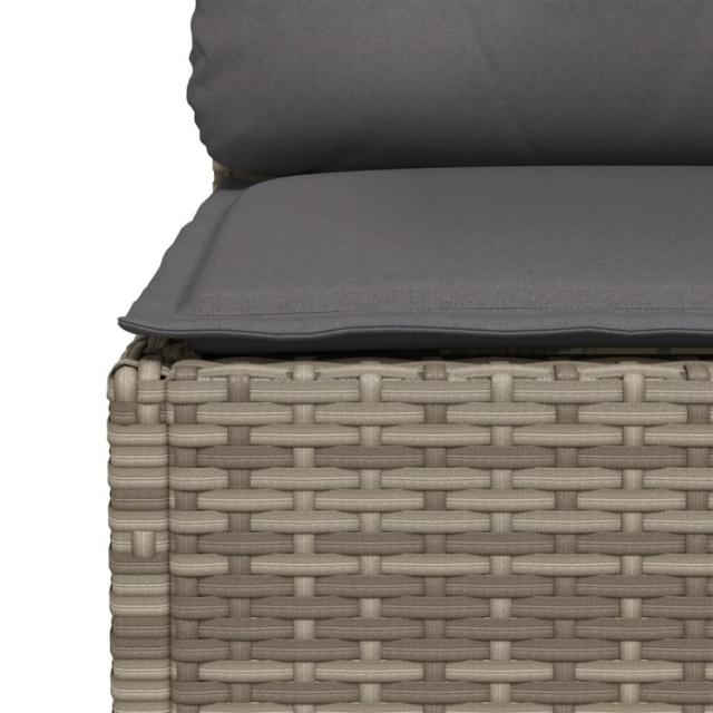 vidaXL ガーデンソファ クッション付き 3人掛け グレー ポリラタン 家具 アウトドア家具 屋外椅子 屋外ソファ(代引不可)【送料無料】_3