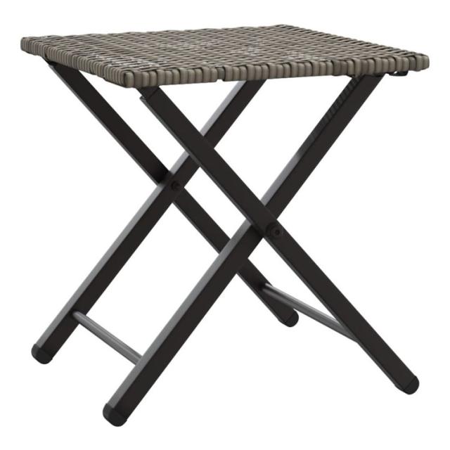 vidaXL 5点ガーデンダイニングセット 折りたたみ式 グレー ポリラタン 家具 アウトドア家具 屋外家具セット(代引不可)【送料無料】_3