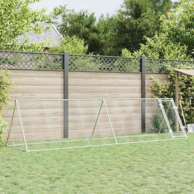 vidaXL チキンケージ シルバー 400×105×91cm 亜鉛メッキ鋼 動物 ペット用品 ペット用品 小動物用品 小動物 飼育 ケージ(代引不可)【送料無料】