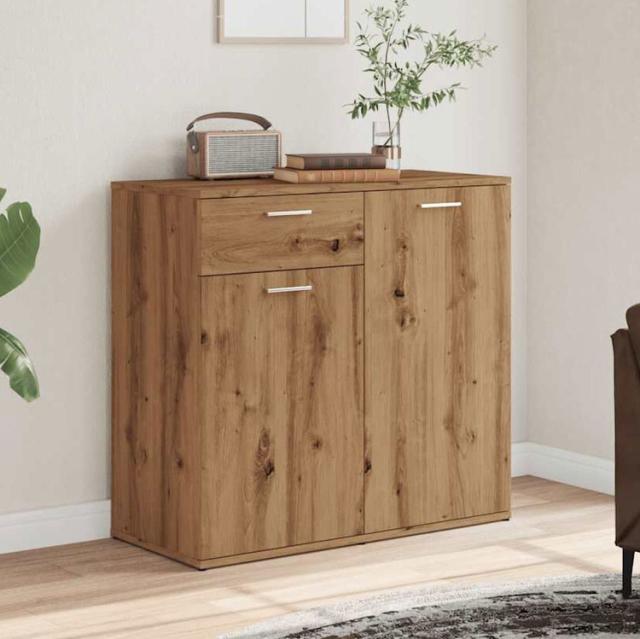 vidaXL サイドボード アーティザンオーク 80×36×75cm エンジニアードウッド 家具 キャビネット 収納 サイドボード(代引不可)【送料無料】