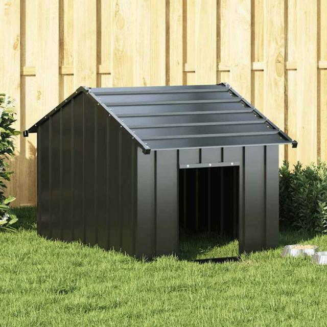 vidaXL 屋根付き犬小屋 83×130×85cm 亜鉛メッキ鋼 動物 ペット用品 ペット用品 犬用品 ドッグハウス(代引不可)【送料無料】