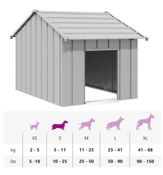 vidaXL 屋根付き犬小屋 83×130×85cm 亜鉛メッキ鋼 動物 ペット用品 ペット用品 犬用品 ドッグハウス(代引不可)【送料無料】_6