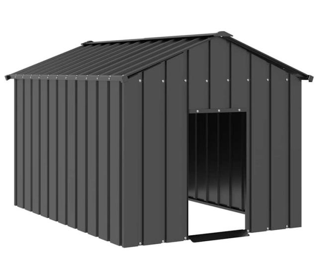 vidaXL 屋根付き犬小屋 113×153×101cm 亜鉛メッキ鋼 動物 ペット用品 ペット用品 犬用品 ドッグハウス(代引不可)【送料無料】_1