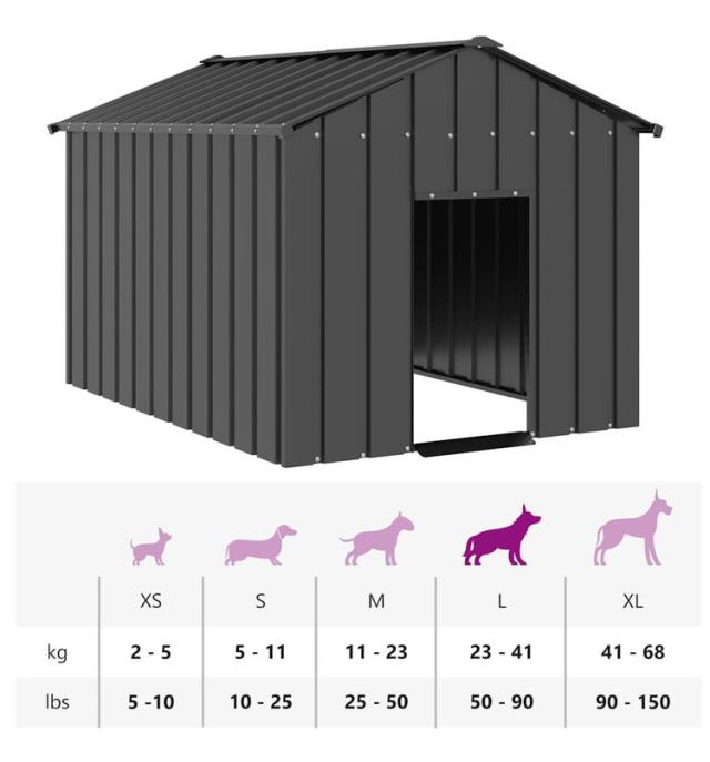vidaXL 屋根付き犬小屋 113×153×101cm 亜鉛メッキ鋼 動物 ペット用品 ペット用品 犬用品 ドッグハウス(代引不可)【送料無料】_6