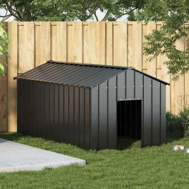 vidaXL 屋根付き犬小屋 114×202×101cm 亜鉛メッキ鋼 動物 ペット用品 ペット用品 犬用品 ドッグハウス(代引不可)【送料無料】
